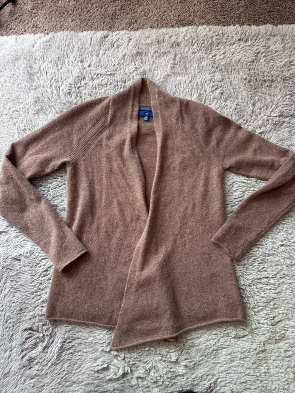 Apt. 9 Brown Open-Front Knit Cardigan XS